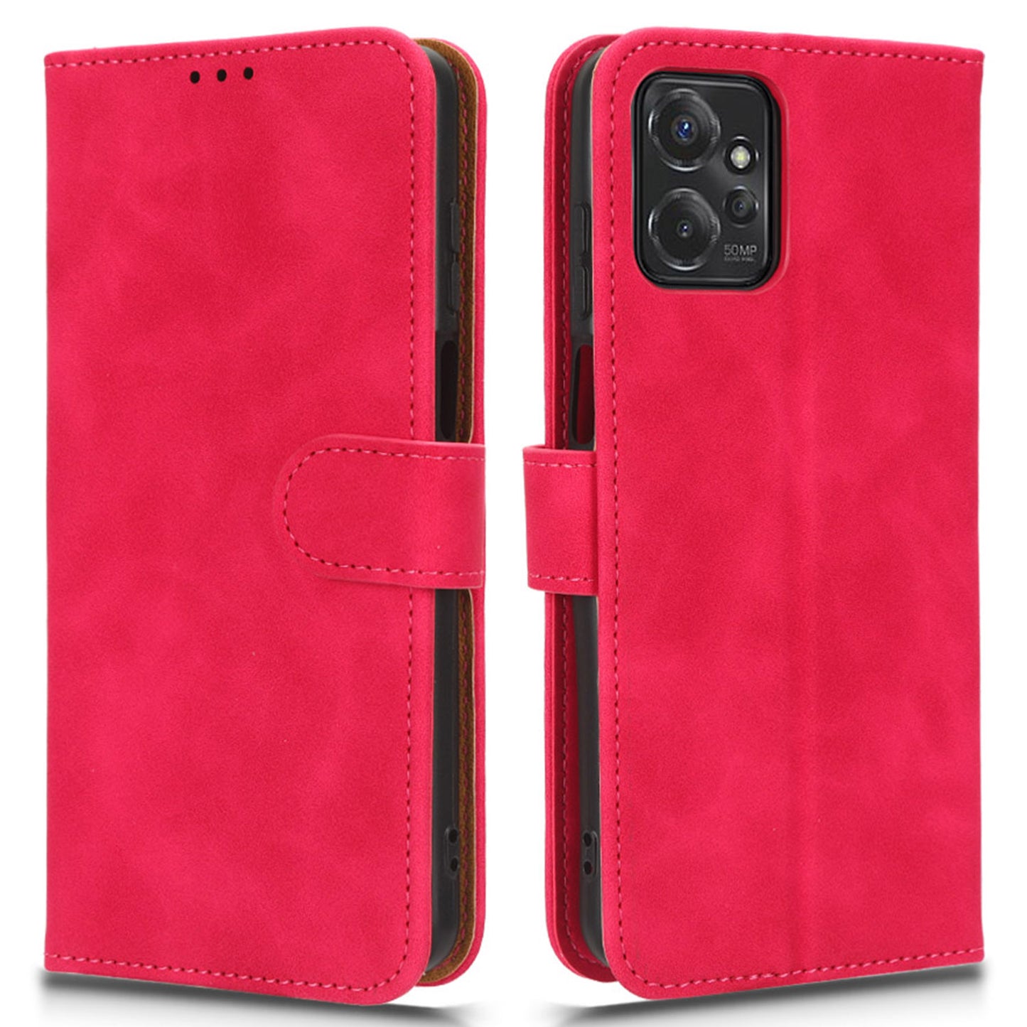 For Motorola Moto G Power 5G PU Leather Flip Phone Case Skin-touch Folio Wallet Cover Stand