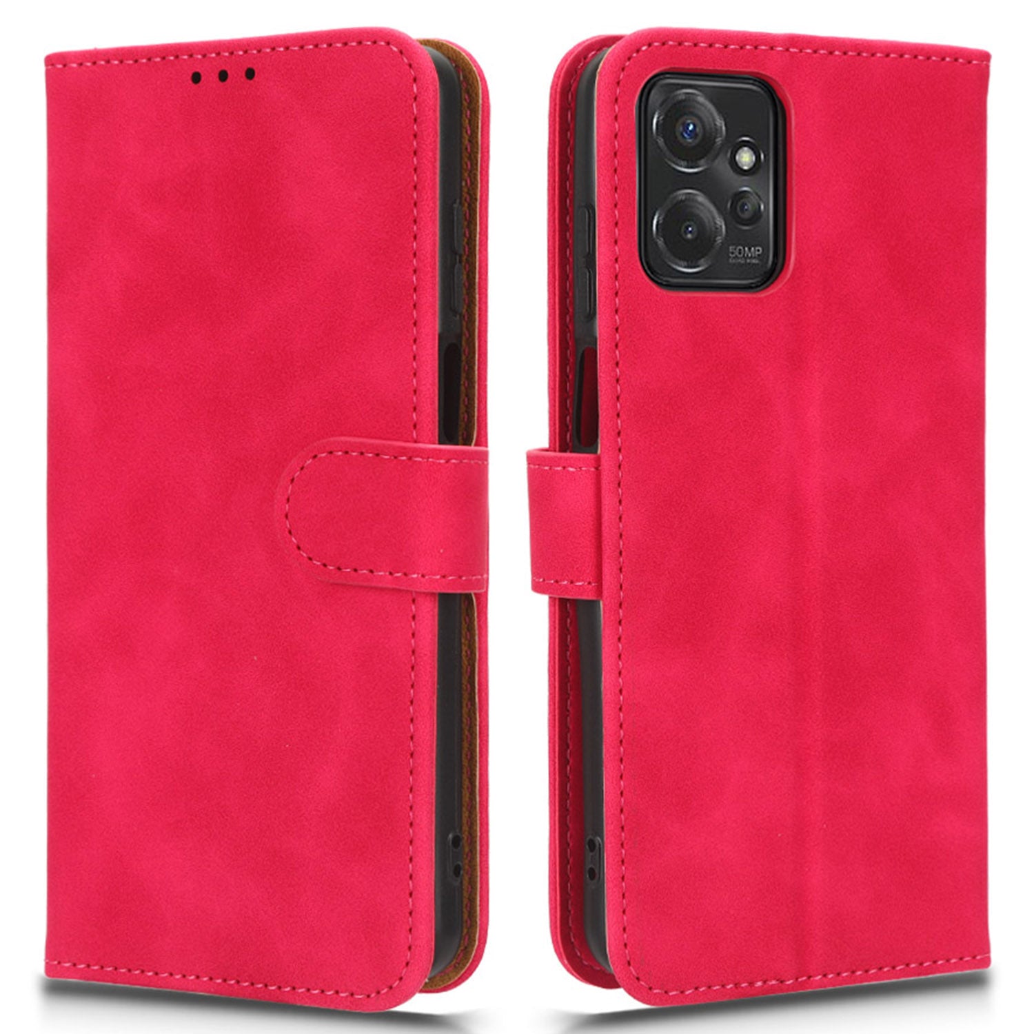 For Motorola Moto G Power 5G PU Leather Flip Phone Case Skin-touch Folio Wallet Cover Stand