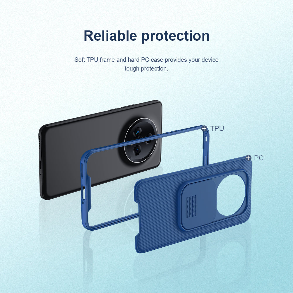 NILLKIN CamShield Pro Series for Honor Magic5 PC+TPU Phone Case Anti-Shock Cell Phone Cover with Slide Camera Protector