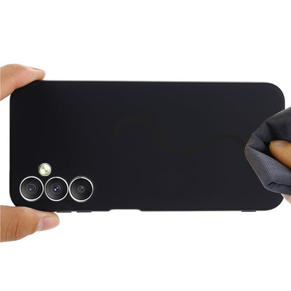 For Samsung Galaxy M14 5G Liquid Silicone Phone Case Soft Lining Shockproof Protective Cover with Strap