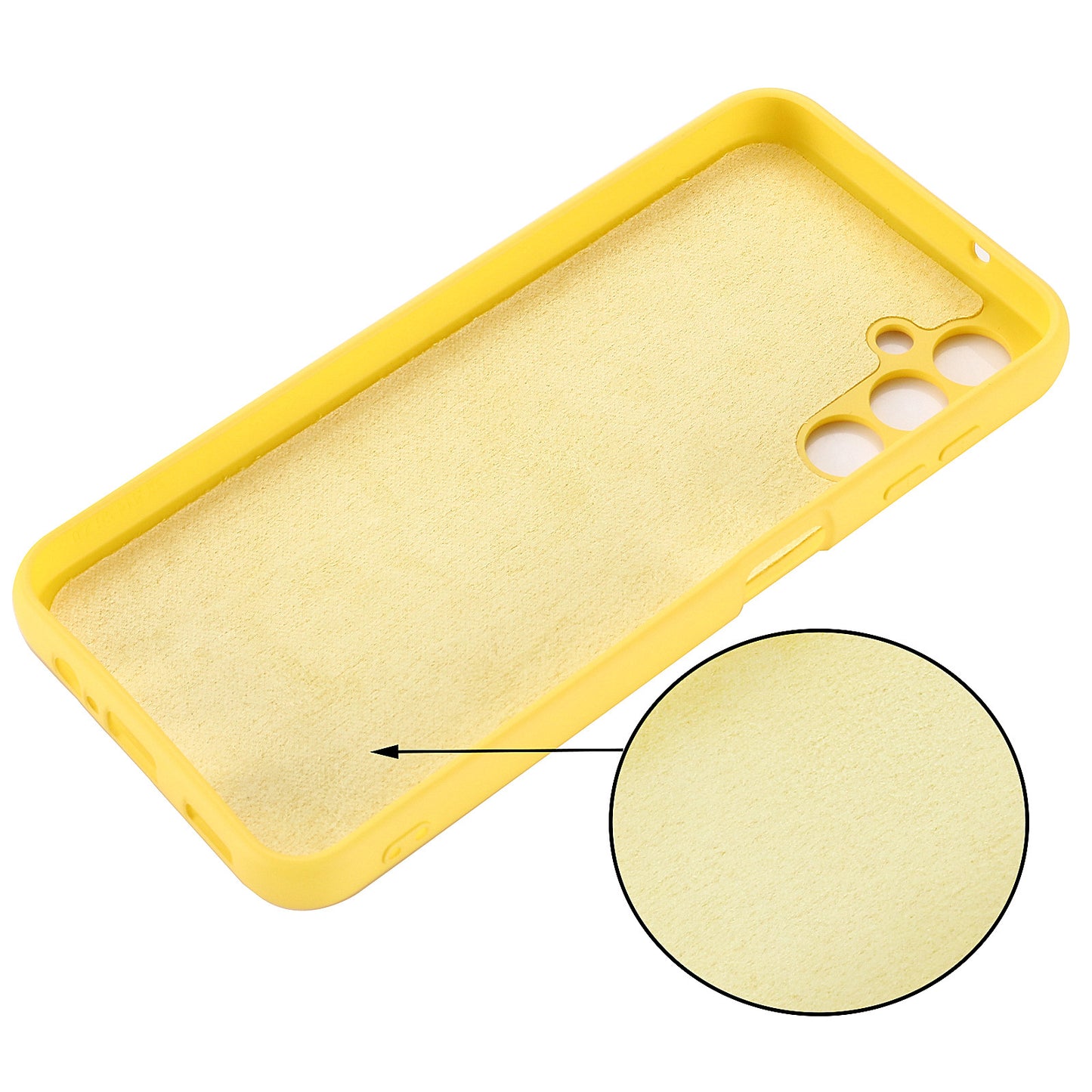 For Samsung Galaxy M14 5G Liquid Silicone Phone Case Soft Lining Shockproof Protective Cover with Strap