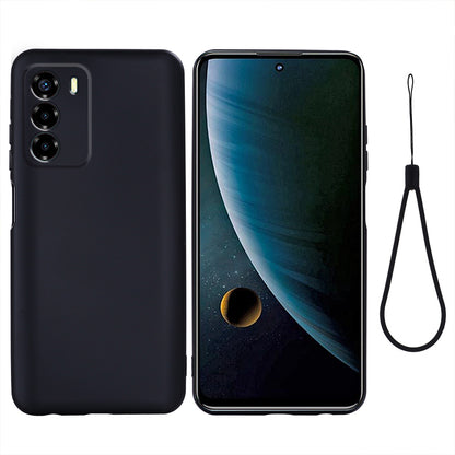 Liquid Silicone Case for ZTE Blade V40 Vita , Soft Lining Anti-Scratch Phone Cover with Strap