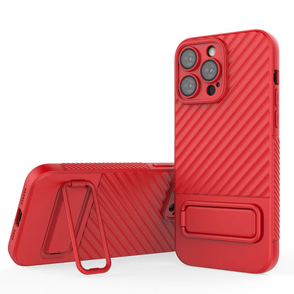 For iPhone 14 Pro Soft TPU Cover with Camera Lens Protector Kickstand Dust-Proof Phone Case