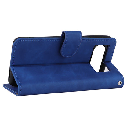 For Google Pixel 8 Leather Flip Wallet Phone Case Skin-touch Shockproof Stand Cover with Strap