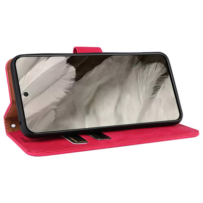 For Google Pixel 8 Leather Flip Wallet Phone Case Skin-touch Shockproof Stand Cover with Strap