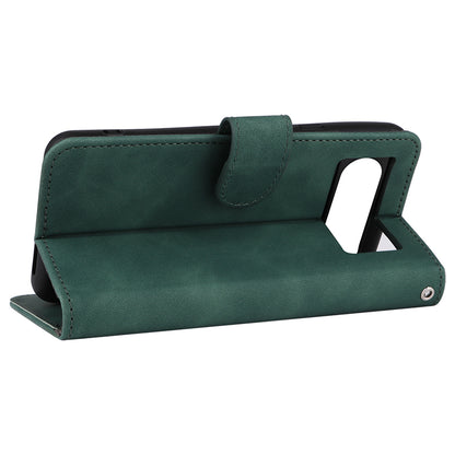 For Google Pixel 8 Leather Flip Wallet Phone Case Skin-touch Shockproof Stand Cover with Strap