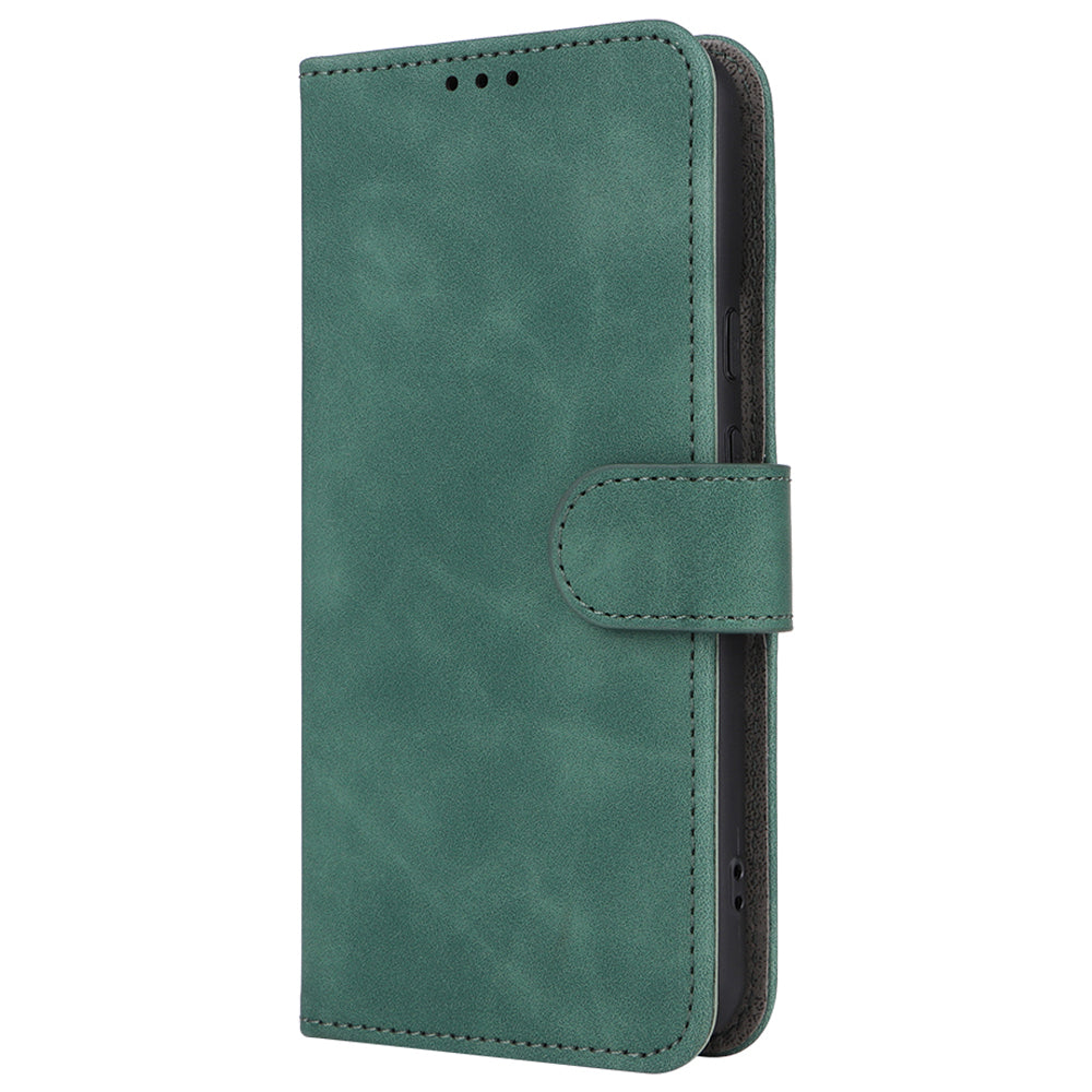 For Google Pixel 8 Leather Flip Wallet Phone Case Skin-touch Shockproof Stand Cover with Strap