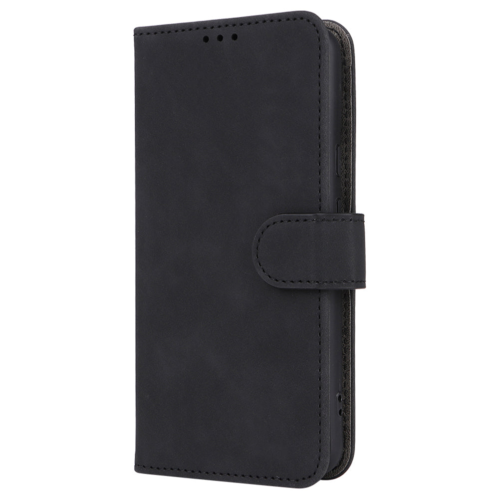 For Google Pixel 8 Leather Flip Wallet Phone Case Skin-touch Shockproof Stand Cover with Strap