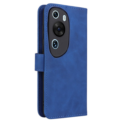 For Huawei P60 Art PU Leather Folio Flip Cover Wallet Stand Skin-touch Phone Case with Strap