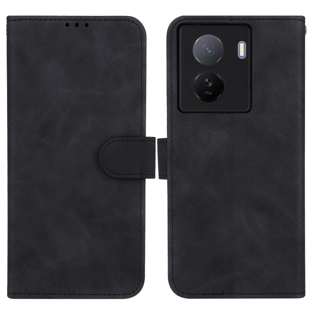 For vivo iQOO Z7 5G Skin-touch Leather Phone Case Wallet Stand Folio Flip Cover