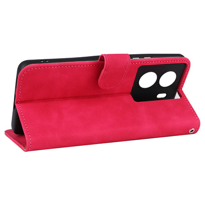 For vivo iQOO Z7 5G Skin-touch Leather Phone Case Wallet Stand Folio Flip Cover