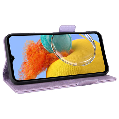 For Samsung Galaxy M14 5G Leather Wallet Phone Case Hardware Decor Flip Stand Cover