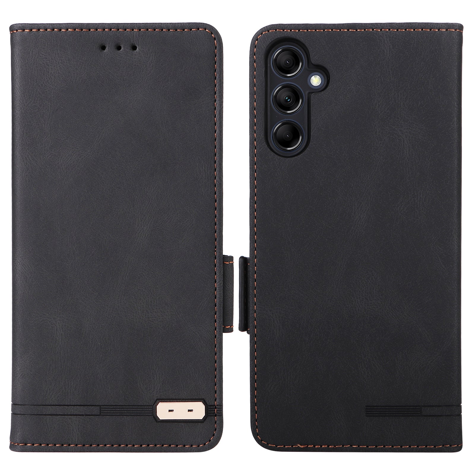 For Samsung Galaxy M14 5G Leather Wallet Phone Case Hardware Decor Flip Stand Cover