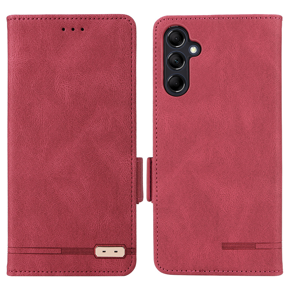 For Samsung Galaxy M14 5G Leather Wallet Phone Case Hardware Decor Flip Stand Cover