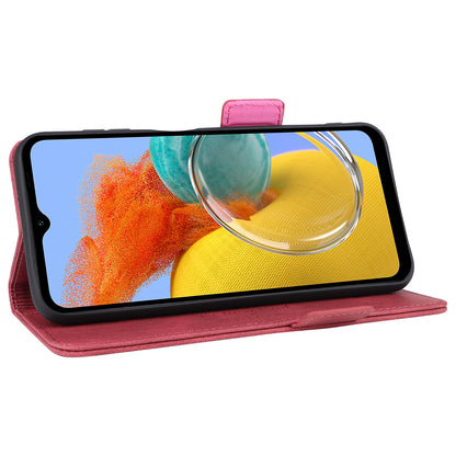 For Samsung Galaxy M14 5G Leather Wallet Phone Case Hardware Decor Flip Stand Cover