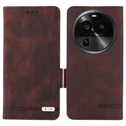 For Oppo Find X6 Hardware Decor Stand Cover PU Leather Wallet Anti-drop Phone Case