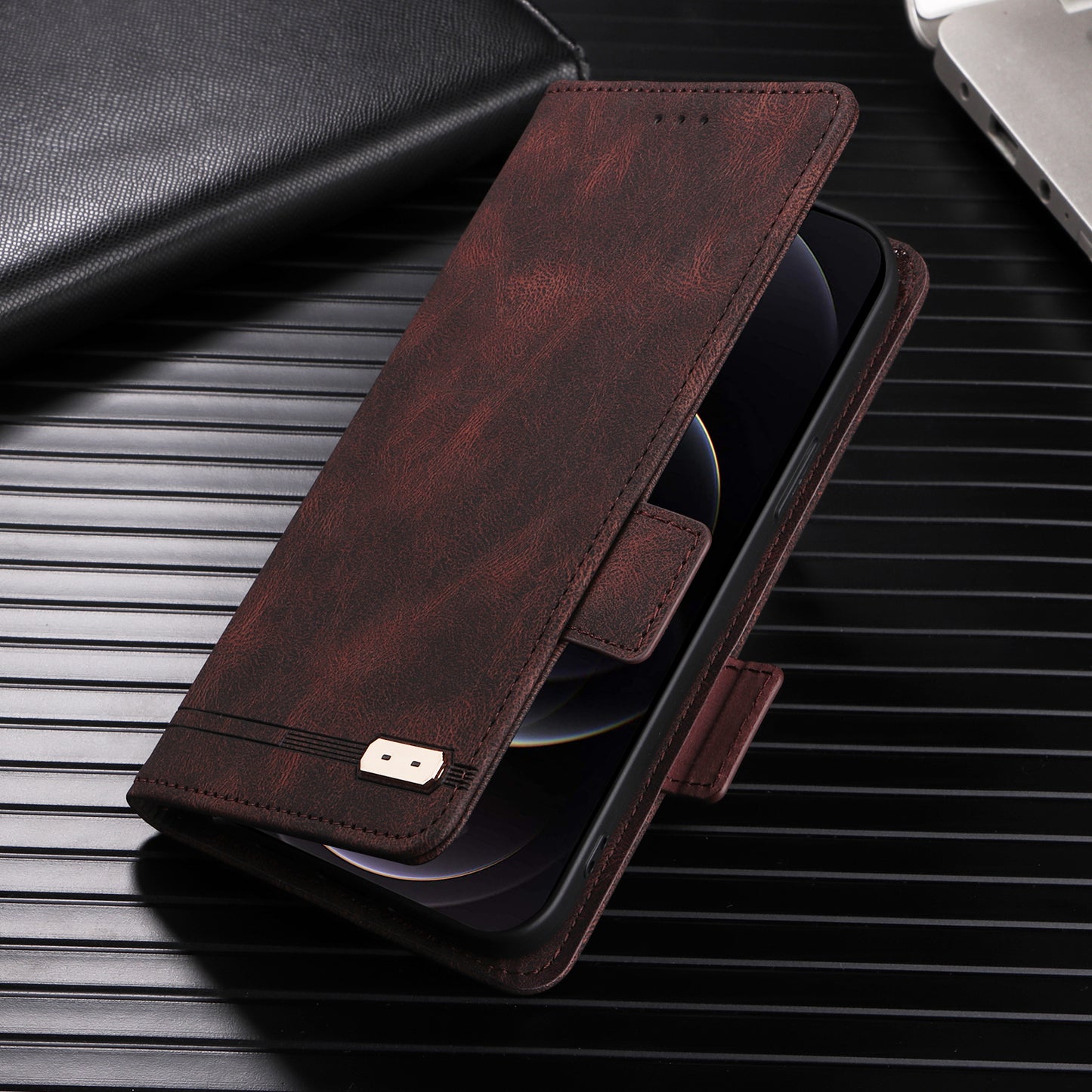 For Oppo Find X6 Hardware Decor Stand Cover PU Leather Wallet Anti-drop Phone Case