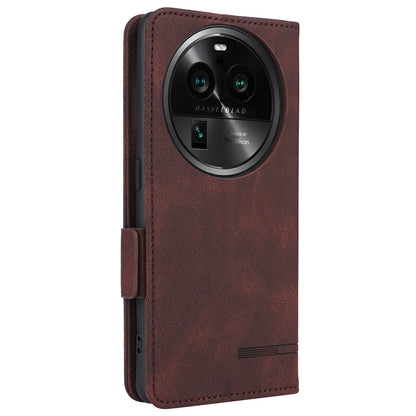 For Oppo Find X6 Hardware Decor Stand Cover PU Leather Wallet Anti-drop Phone Case