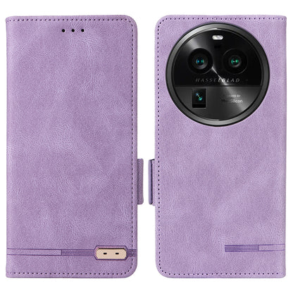 For Oppo Find X6 Hardware Decor Stand Cover PU Leather Wallet Anti-drop Phone Case