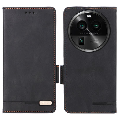 For Oppo Find X6 Hardware Decor Stand Cover PU Leather Wallet Anti-drop Phone Case