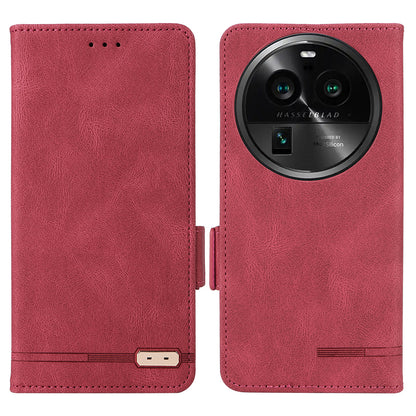 For Oppo Find X6 Hardware Decor Stand Cover PU Leather Wallet Anti-drop Phone Case