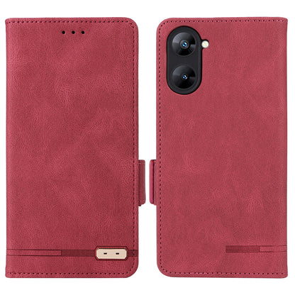 For Realme V30 / V30t 5G Hardware Decor PU Leather Phone Case Drop-proof Wallet Stand Cover