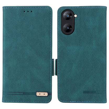For Realme V30 / V30t 5G Hardware Decor PU Leather Phone Case Drop-proof Wallet Stand Cover