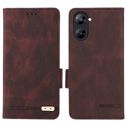 For Realme V30 / V30t 5G Hardware Decor PU Leather Phone Case Drop-proof Wallet Stand Cover