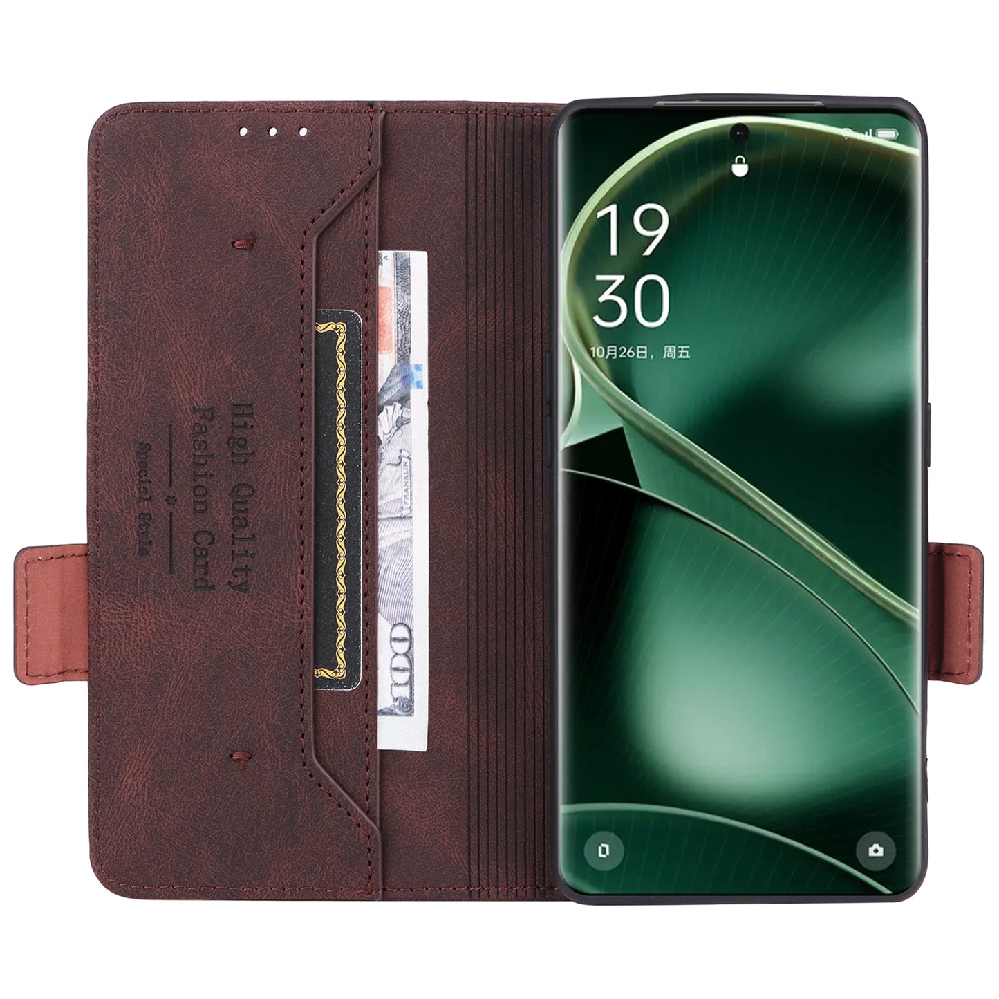 For Oppo Find X6 Pro PU Leather Wallet Phone Case Hardware Decor Folding Stand Cover