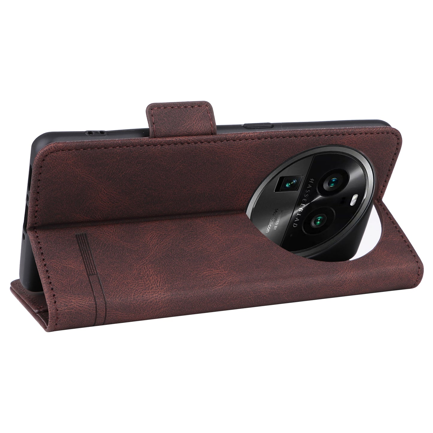 For Oppo Find X6 Pro PU Leather Wallet Phone Case Hardware Decor Folding Stand Cover