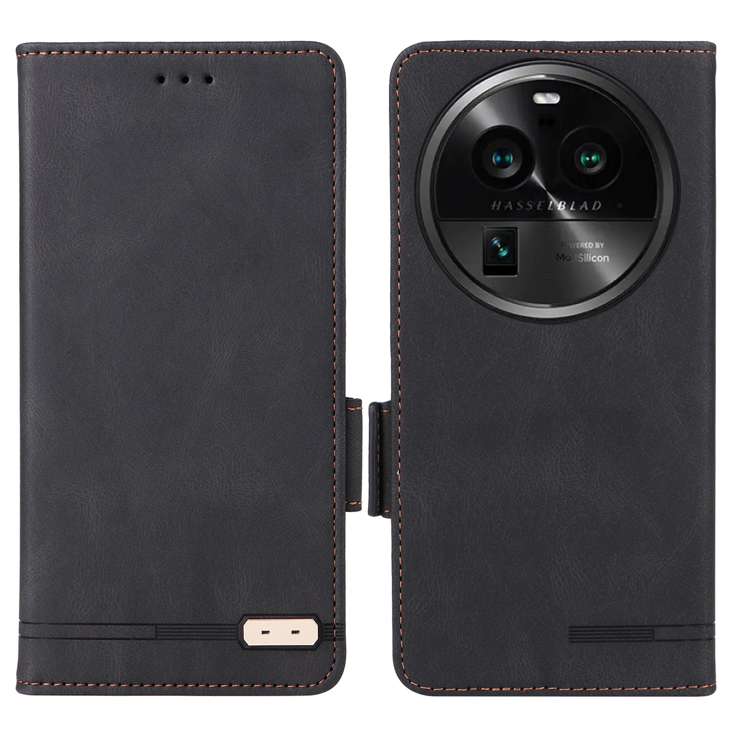 For Oppo Find X6 Pro PU Leather Wallet Phone Case Hardware Decor Folding Stand Cover