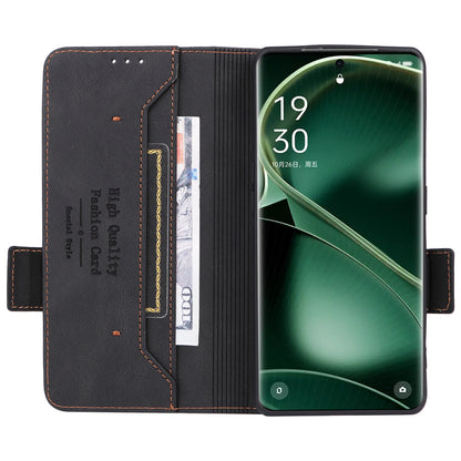 For Oppo Find X6 Pro PU Leather Wallet Phone Case Hardware Decor Folding Stand Cover