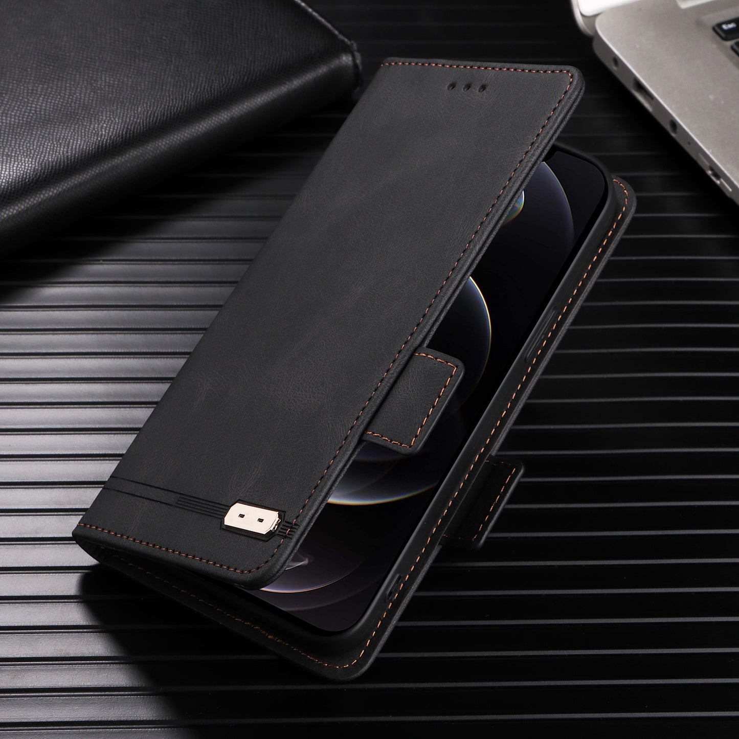 For Oppo Find X6 Pro PU Leather Wallet Phone Case Hardware Decor Folding Stand Cover