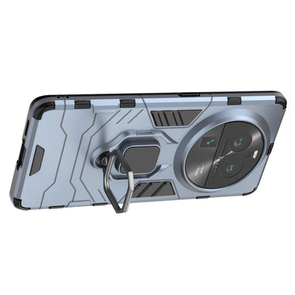 For Oppo Find X6 Pro TPU+PC Armor Defender Phone Case Finger Ring Kickstand Anti-Drop Cover