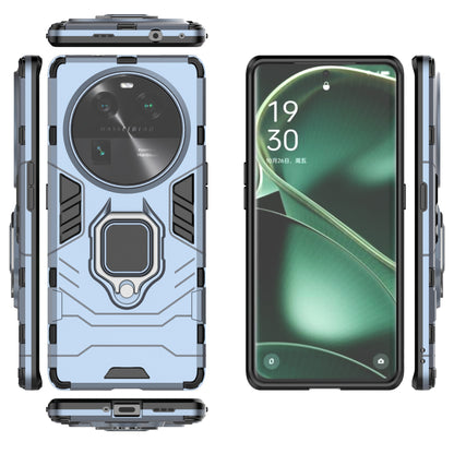 For Oppo Find X6 Pro TPU+PC Armor Defender Phone Case Finger Ring Kickstand Anti-Drop Cover