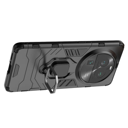 For Oppo Find X6 Pro TPU+PC Armor Defender Phone Case Finger Ring Kickstand Anti-Drop Cover