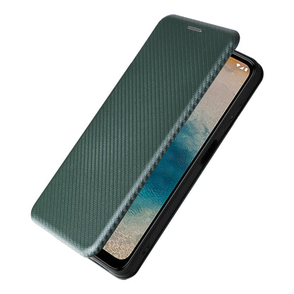 For Nokia G22 Carbon Fiber Texture Leather Case Flip Folio Stand Phone Cover with Card Holder