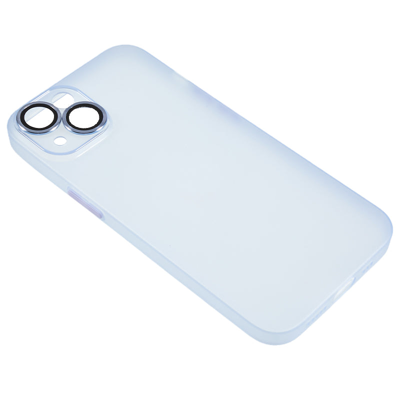For iPhone 14 Plus Shockproof Case Anti-Drop Matte TPU Phone Cover with Metal Camera Lens Frame
