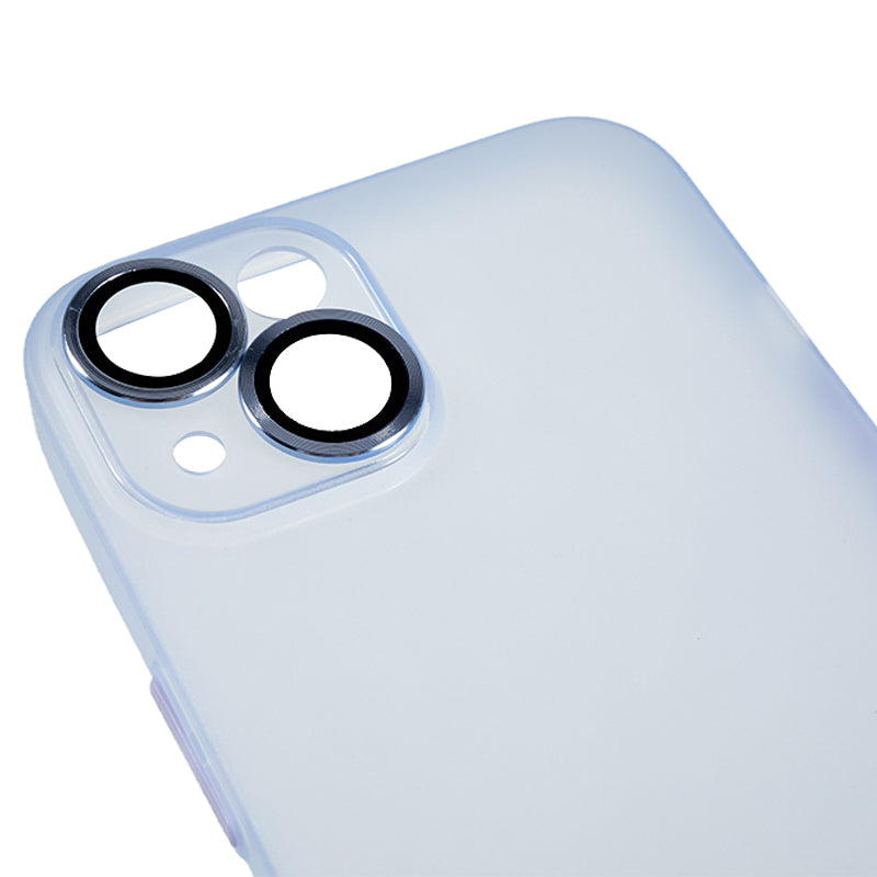 For iPhone 14 Plus Shockproof Case Anti-Drop Matte TPU Phone Cover with Metal Camera Lens Frame
