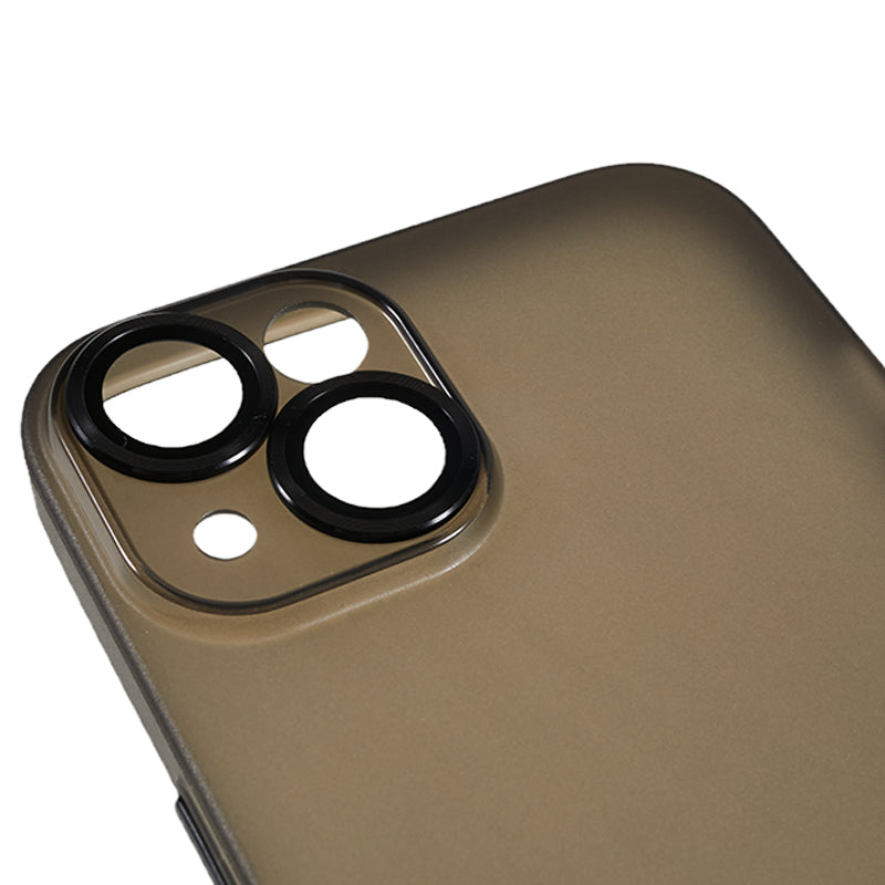 For iPhone 14 Plus Shockproof Case Anti-Drop Matte TPU Phone Cover with Metal Camera Lens Frame