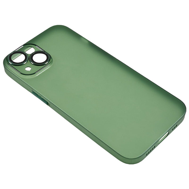 For iPhone 14 Plus Shockproof Case Anti-Drop Matte TPU Phone Cover with Metal Camera Lens Frame