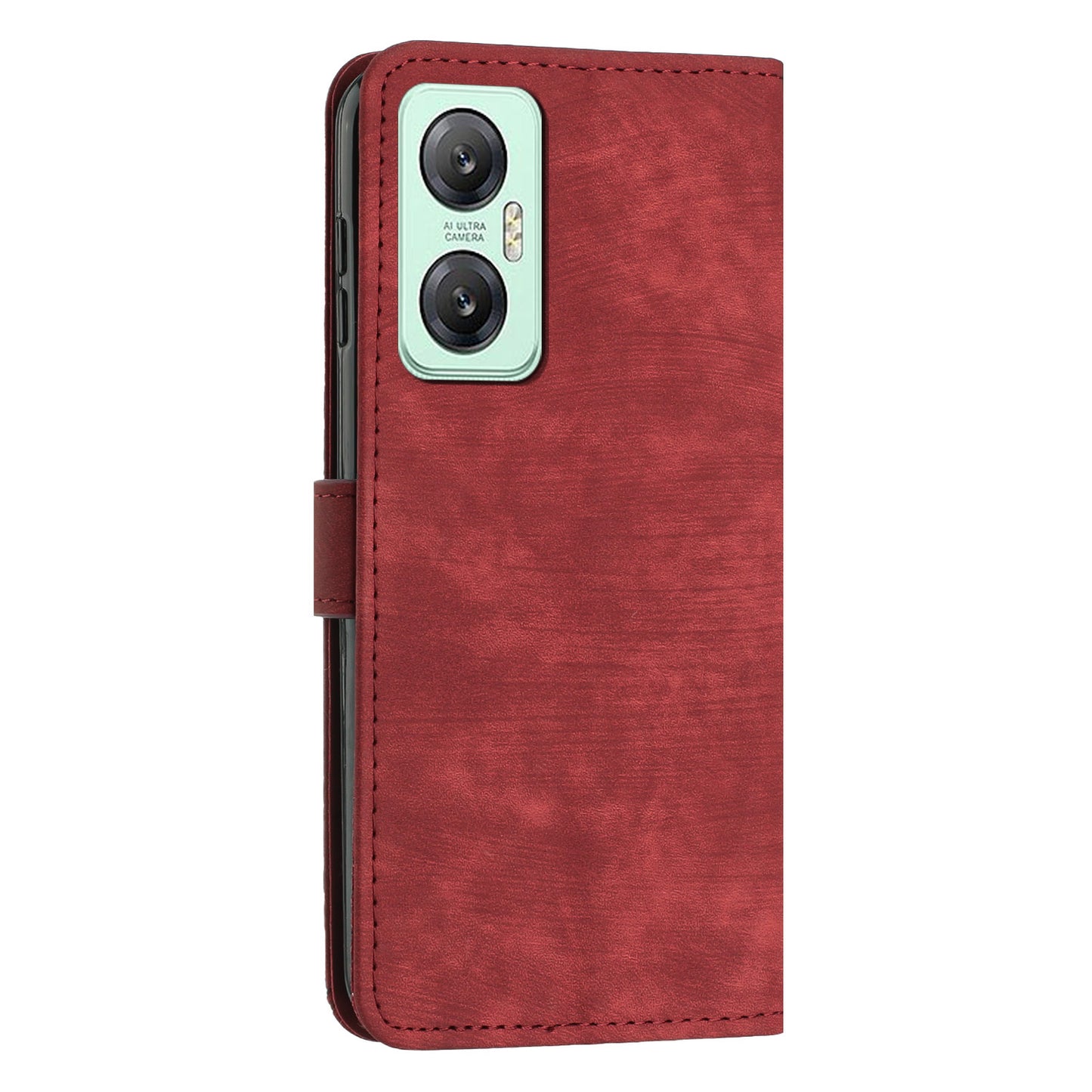 For Infinix Hot 20 5G Lines Imprinted Phone Case Leather Stand Skin-touch Wallet Cover