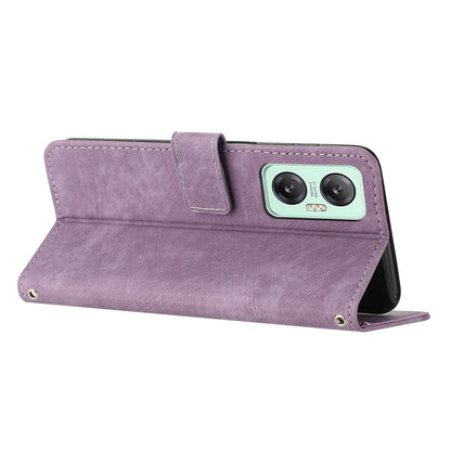 For Infinix Hot 20 5G Lines Imprinted Phone Case Leather Stand Skin-touch Wallet Cover
