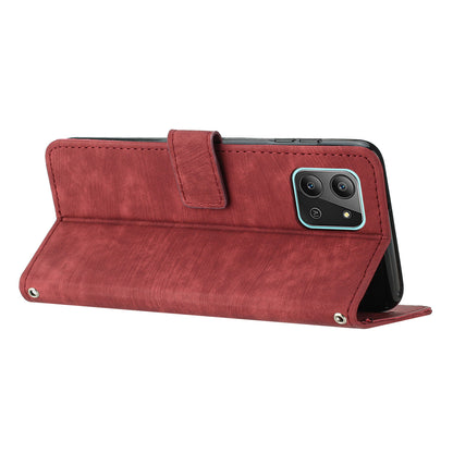 For Infinix Hot 11 2022 4G Leather Phone Cover Wallet Stand Skin-touch Lines Imprinted Case