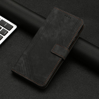 For Infinix Zero 20 4G Leather Phone Stand Case Skin-touch Lines Imprinted Wallet Phone Cover