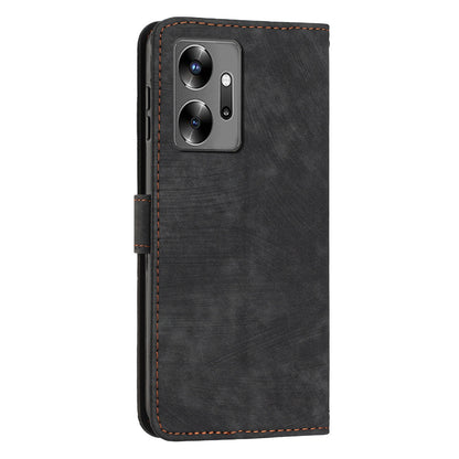For Infinix Zero 20 4G Leather Phone Stand Case Skin-touch Lines Imprinted Wallet Phone Cover
