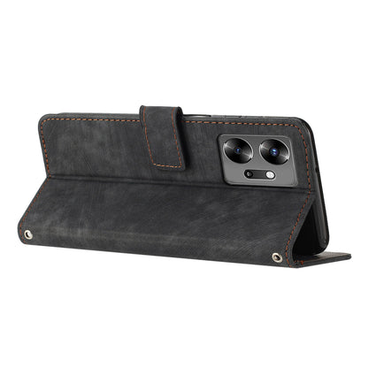 For Infinix Zero 20 4G Leather Phone Stand Case Skin-touch Lines Imprinted Wallet Phone Cover