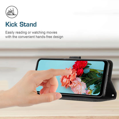 For Infinix Zero 20 4G Leather Phone Stand Case Skin-touch Lines Imprinted Wallet Phone Cover