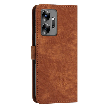 For Infinix Zero 20 4G Leather Phone Stand Case Skin-touch Lines Imprinted Wallet Phone Cover