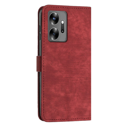 For Infinix Zero 20 4G Leather Phone Stand Case Skin-touch Lines Imprinted Wallet Phone Cover